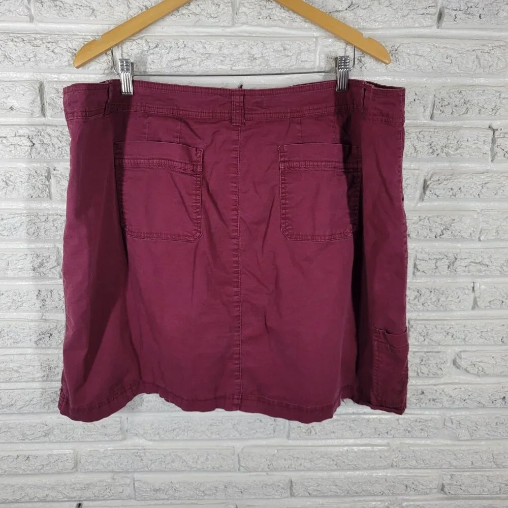 Croft Barrow Womens Skort 24W Plus Purple Zip Fly Cotton Blend PUR19E